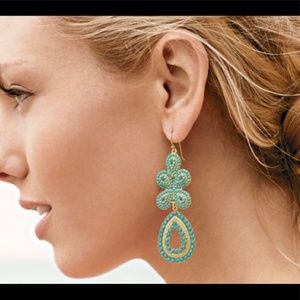 Stella & Dot Turquoise Capri Chandelier Earrings